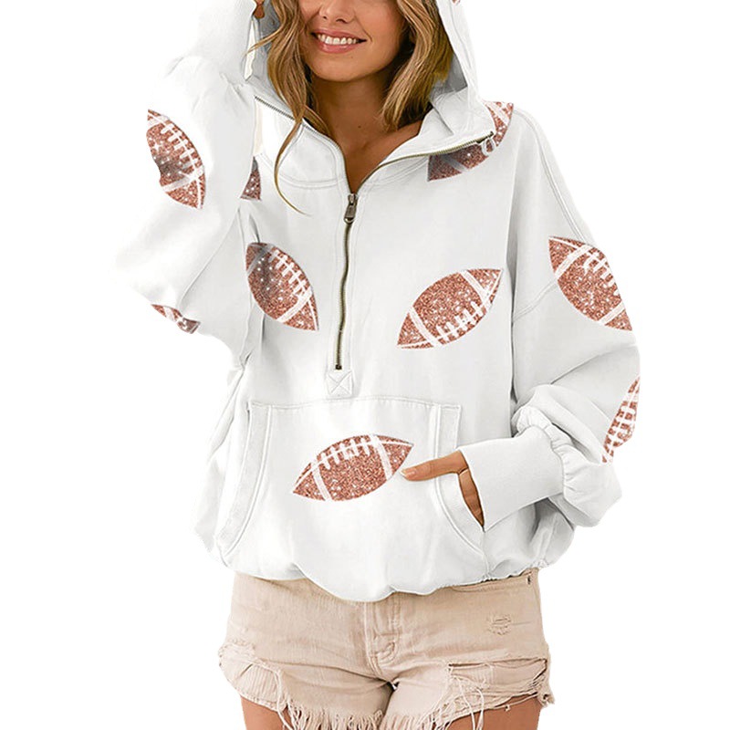 Hooded Printed Sweater Image 5