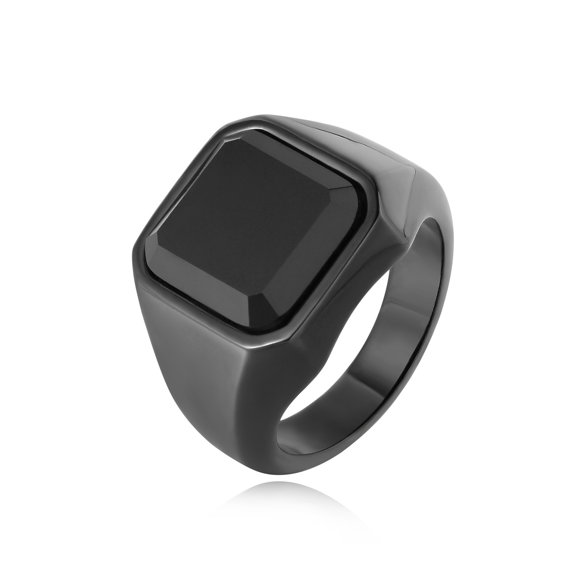Men's Fashion Simple Square Gem Tiger Eye Ring 3