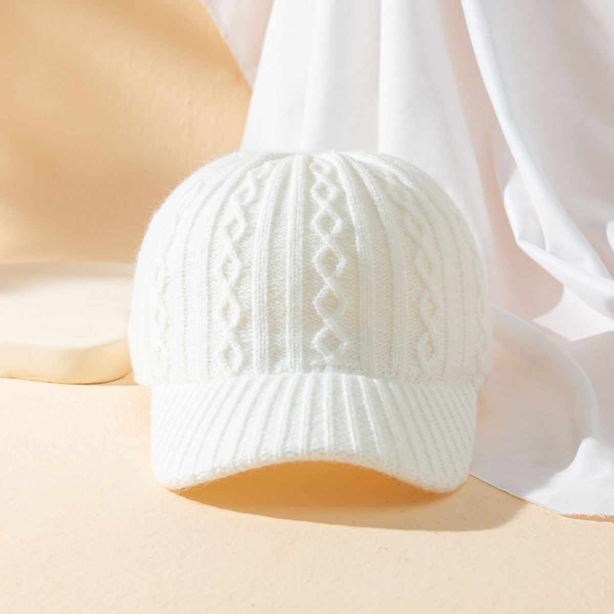 Women's Knitted Wool Cap White