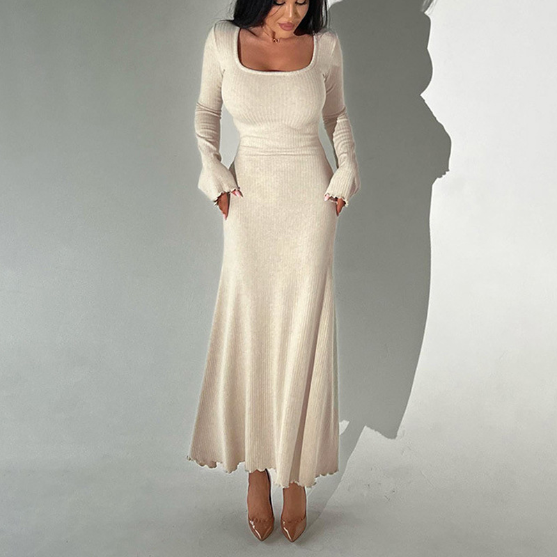 Women's Long-sleeved Knitted Bottoming Dress - Image 8