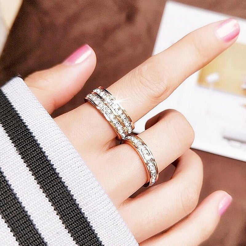 Small Square Diamond Full Diamond Starry Ring 5