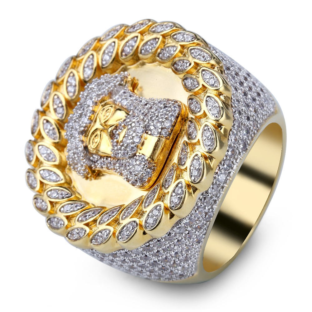 Zircon Filled Hip-hop Men's Ring 2