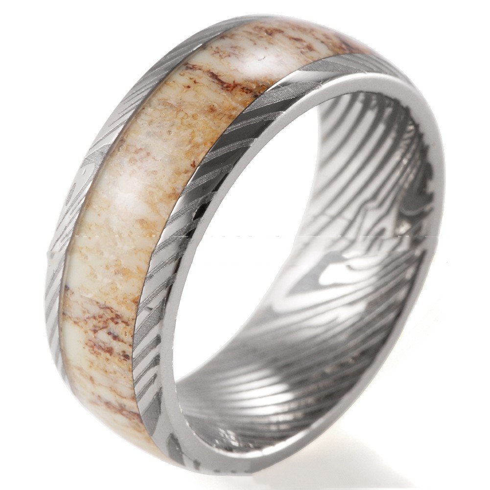 Men's Outdoor Natural Antlers Ring Image 1