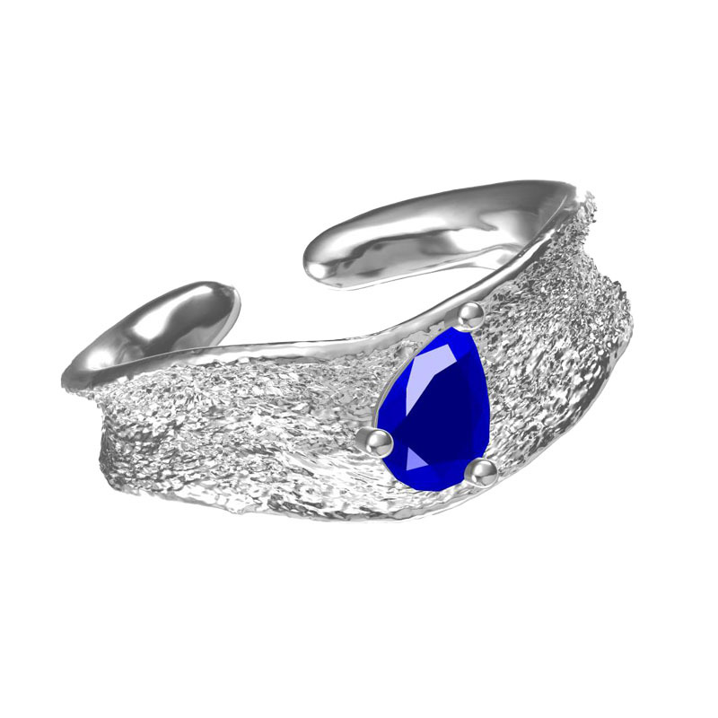 Close-up view of the sapphire texture