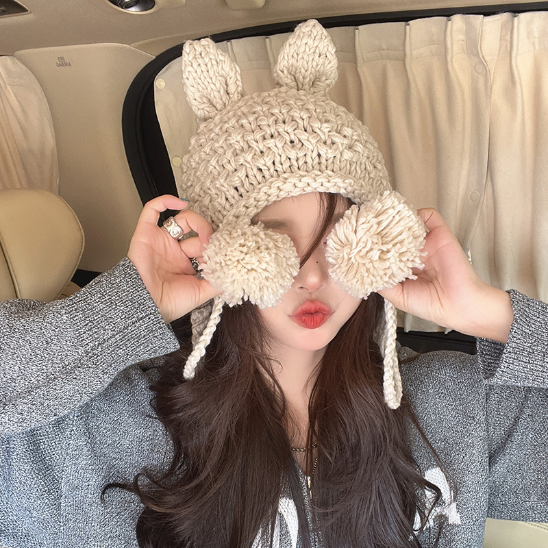 Thermal Knitting Cute Rabbit Ear Hat - Image 5