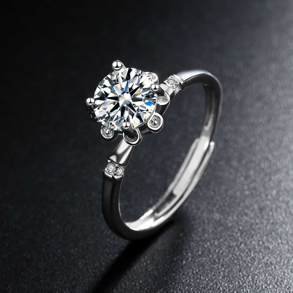 S925 Sterling Silber Moissanit Ring Bild 6