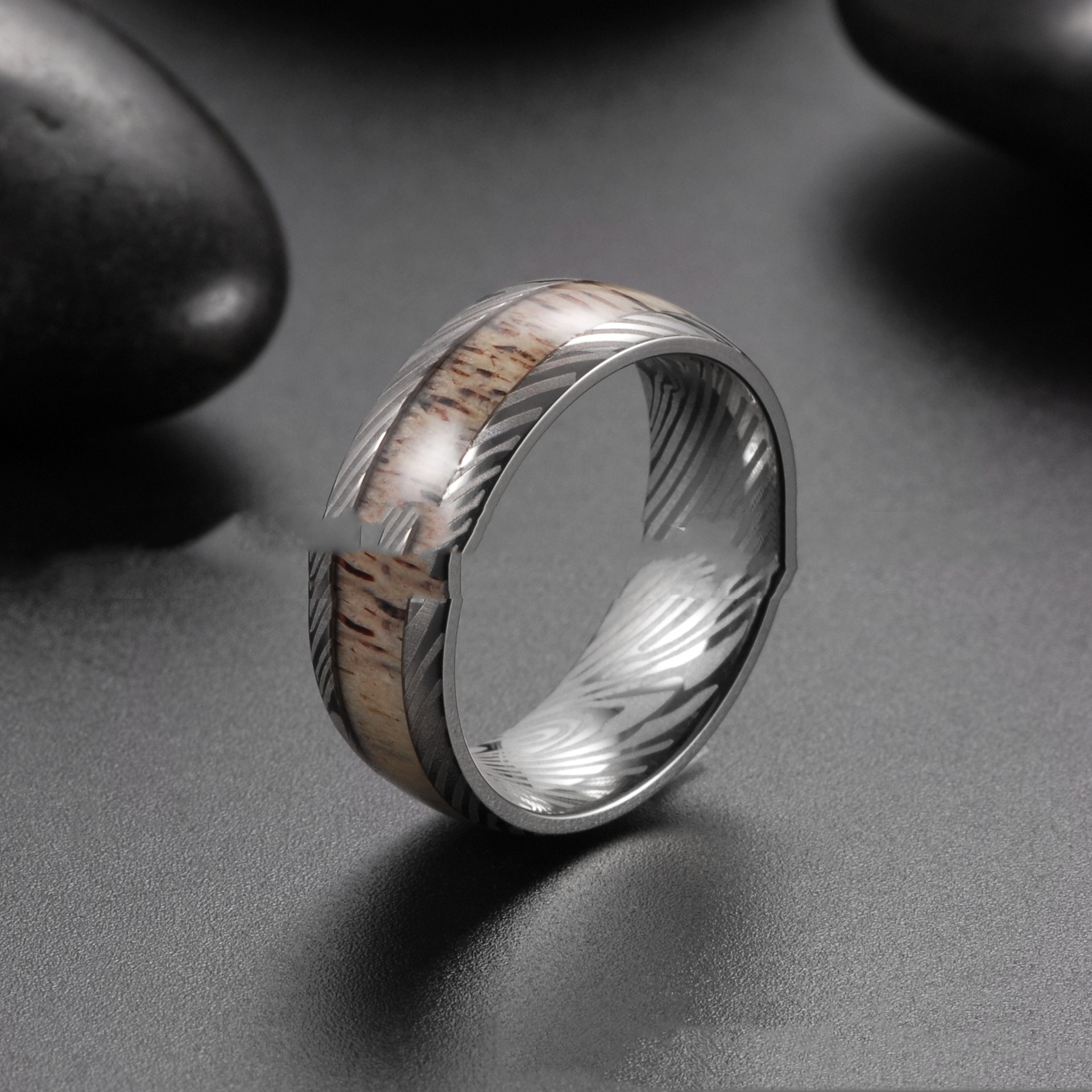 Men's Outdoor Natural Antlers Ring Image 6