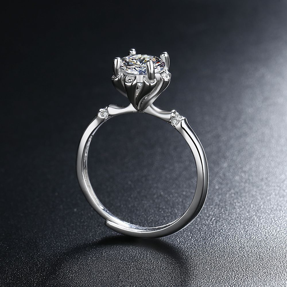 S925 Sterling Silber Moissanit Ring Bild 7