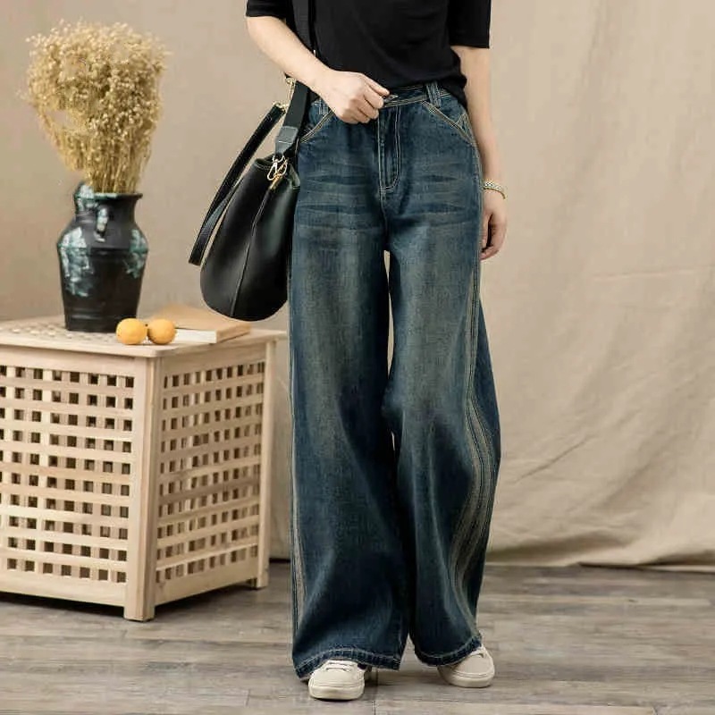 High Waist Loose Drooping Straight Wide Leg Women Pants 5