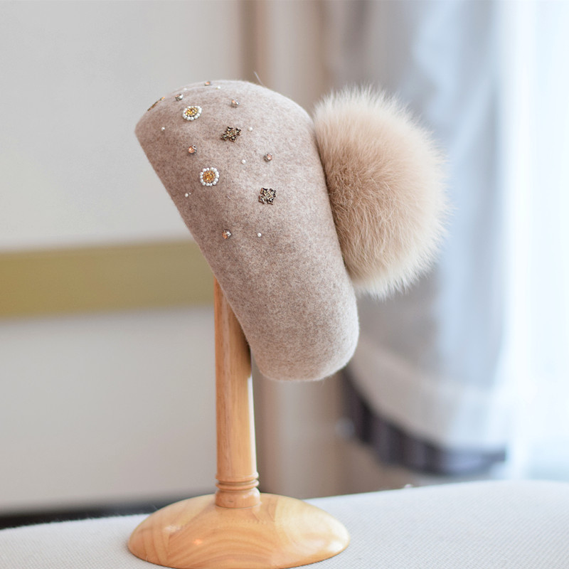 Light Khaki Wool Hat