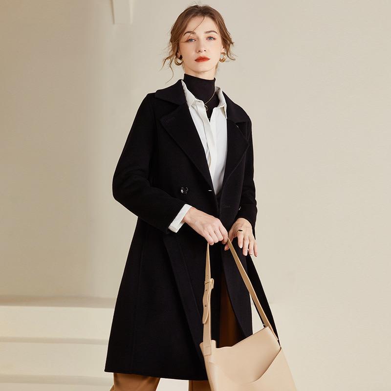 Elegant Black Woolen Coat