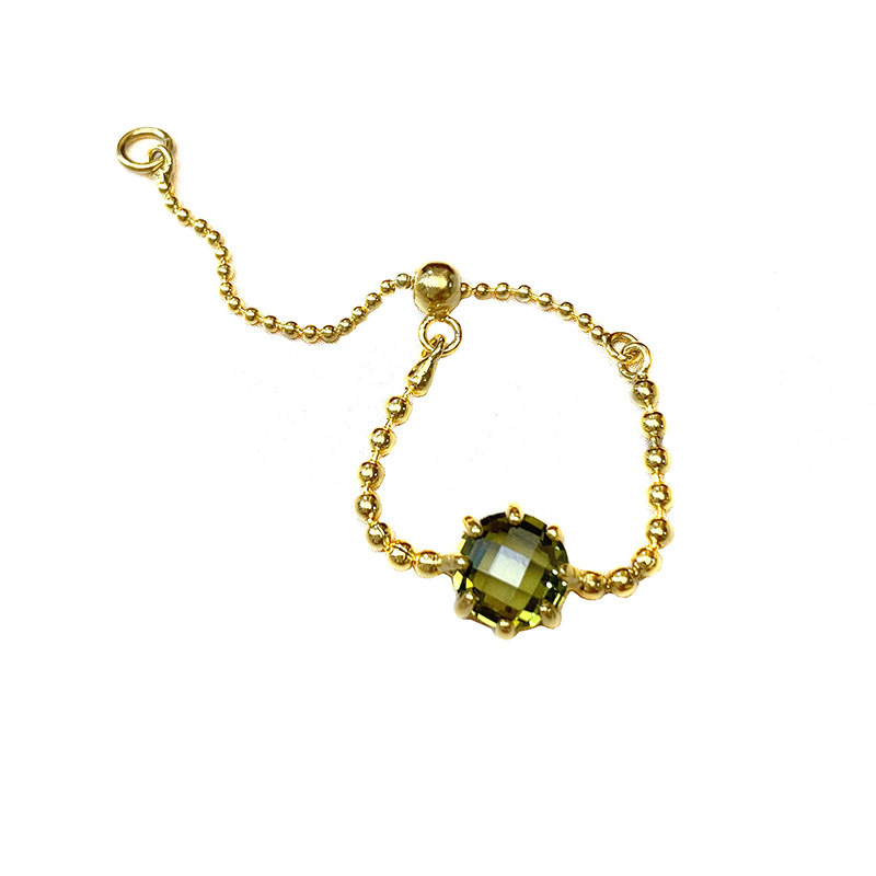 Women's Fashion Personality Pull Round Beads Chain Ring 2