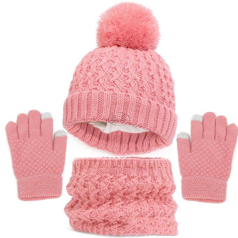 Children's Hat Scarf Gloves Set 4