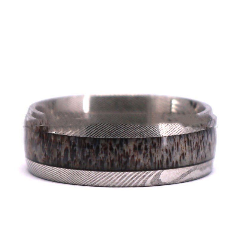 Men's Outdoor Natural Antlers Ring Image 2