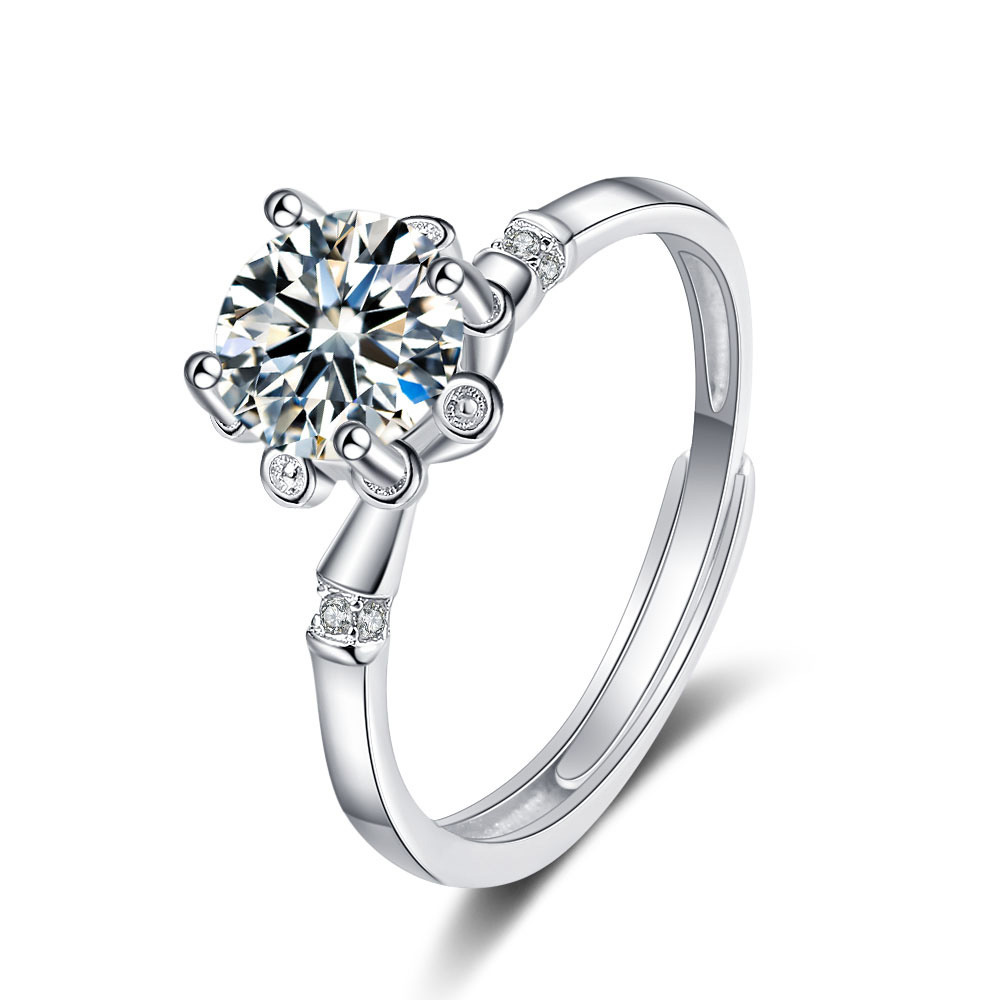S925 Sterling Silber Moissanit Ring Bild 3