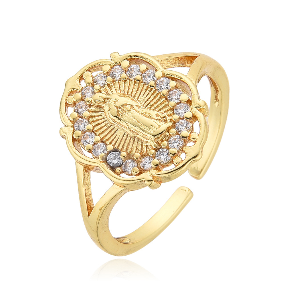 Copper Plating 18K Gold Micro Zircon Ring Image 6