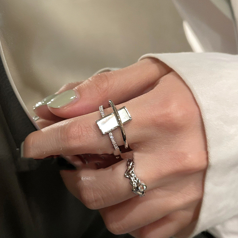 Women's Pearl Zircon Ring 9