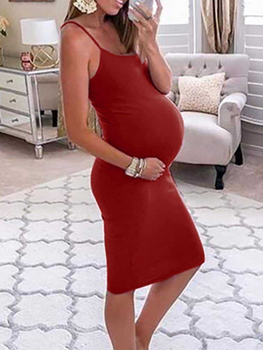 Women's Comfortable Loose Fashion Pregnant Women's Suspender Dress Image 5