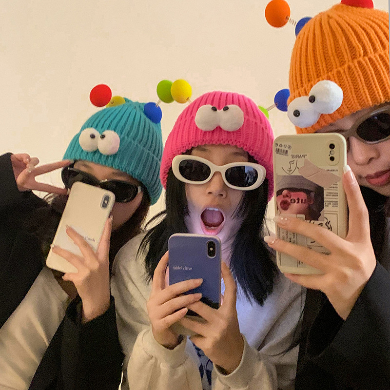 Funny Couple Style Knitted Hat Image 5