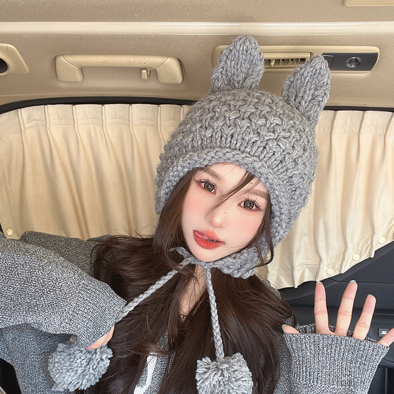 Thermal Knitting Cute Rabbit Ear Hat - Image 3